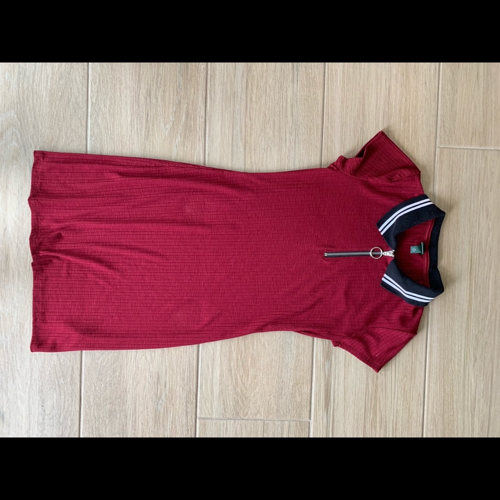 Target burgundy collared dress